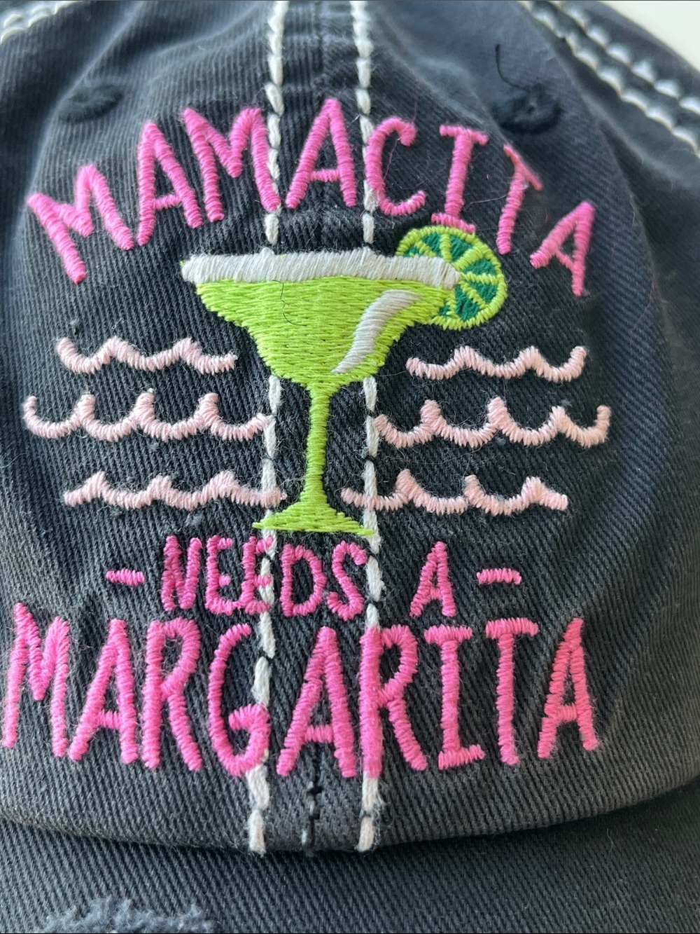 Mamacita Needs A Margarita Cap Kbethos Vintage Embroidered Ballcap Hat Distresse